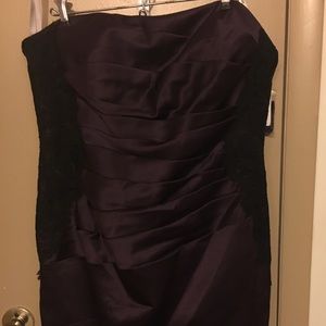 David’s bridal bridesmaid dress plum/lace 16